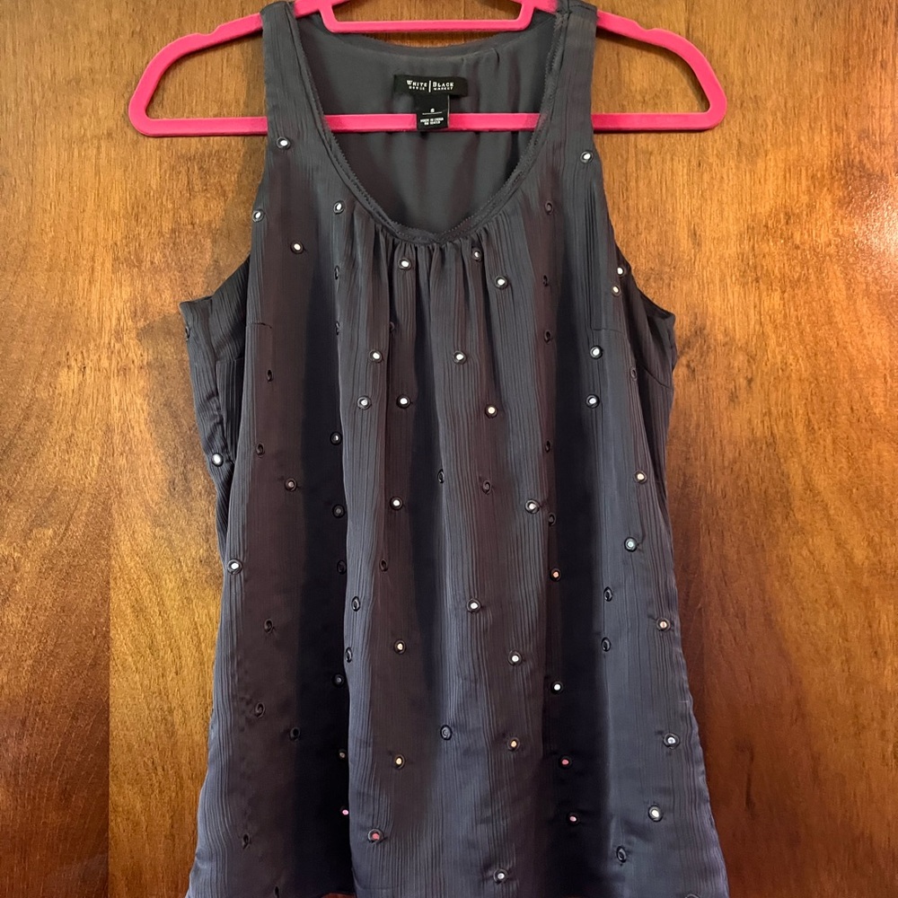 Gray Embellished Tank Top